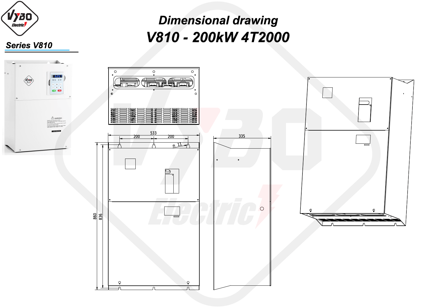 Disegni dimensionali V810 4T2000