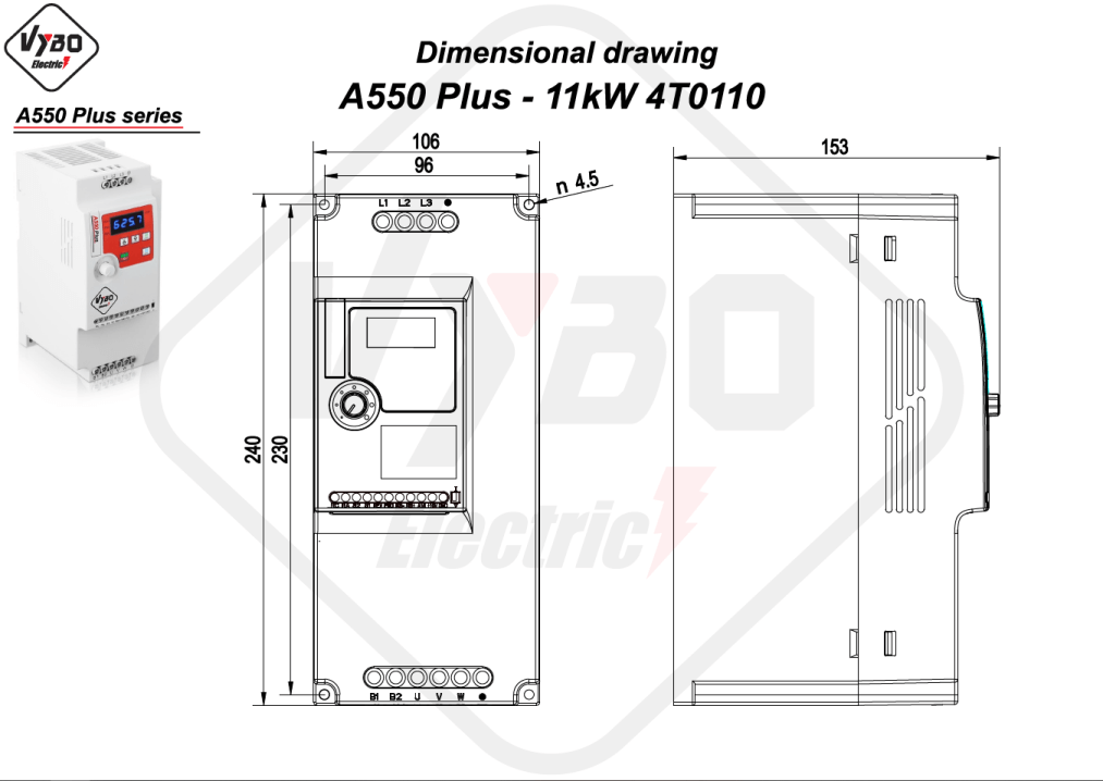 dimensional drawing A550 Plus 4T0110