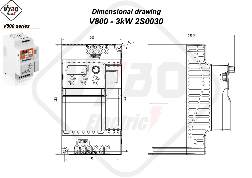 Disegni dimensionali V800 2S0030