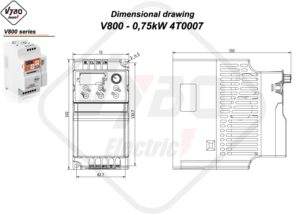 Disegni dimensionali V800 4T0007