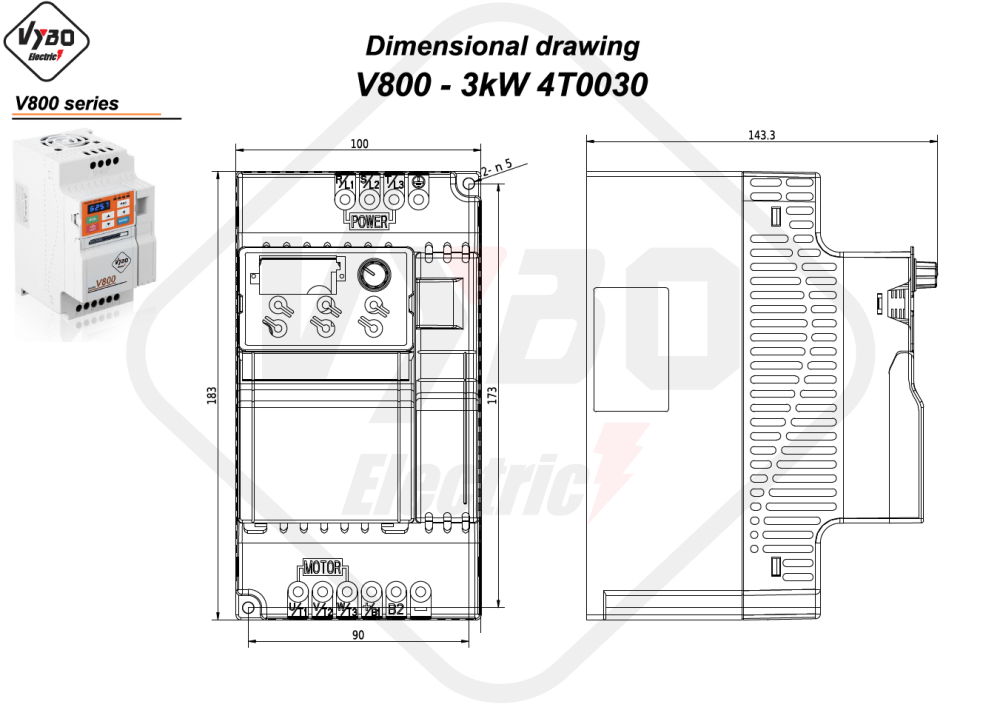 Disegni dimensionali V800 4T0030