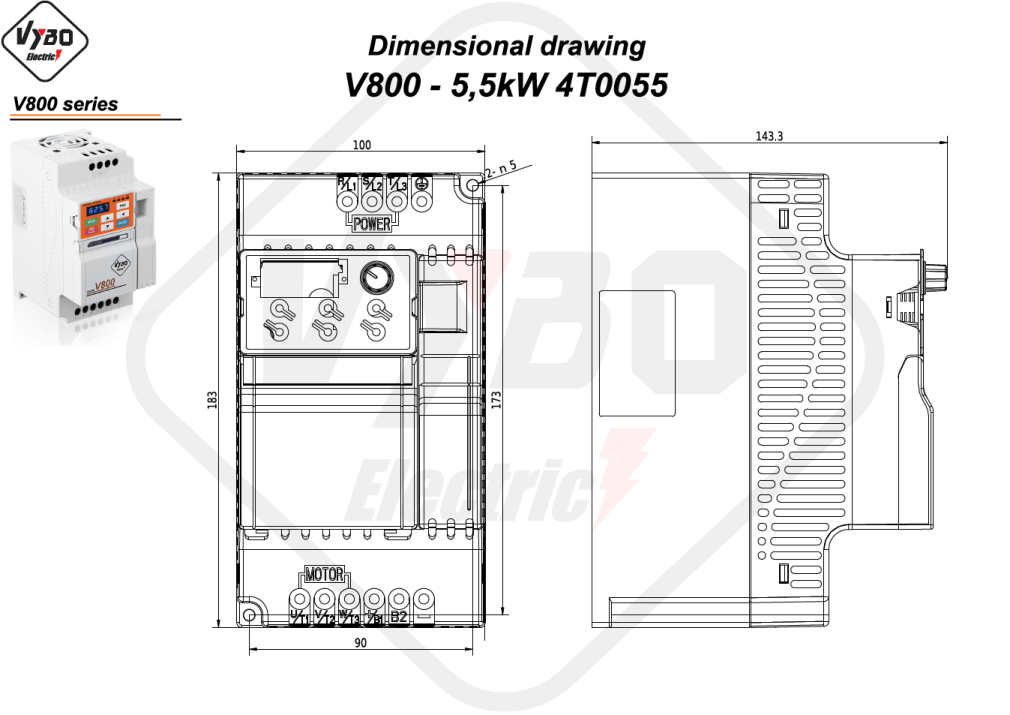 Disegni dimensionali V800 4T0055