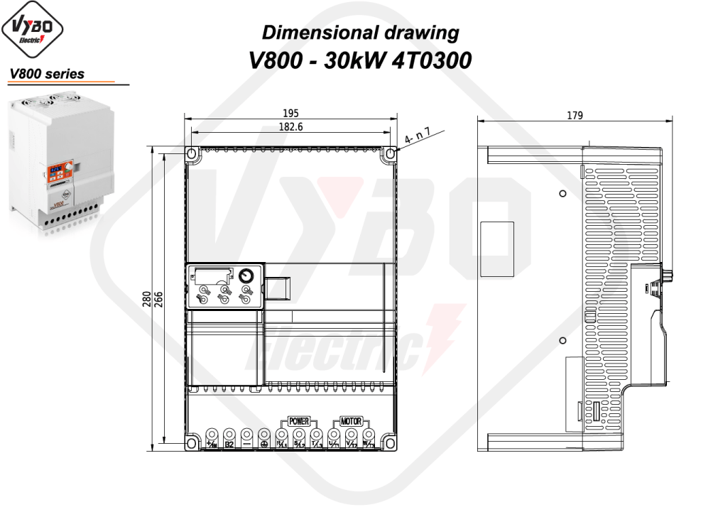 Disegni dimensionali V800 4T0300