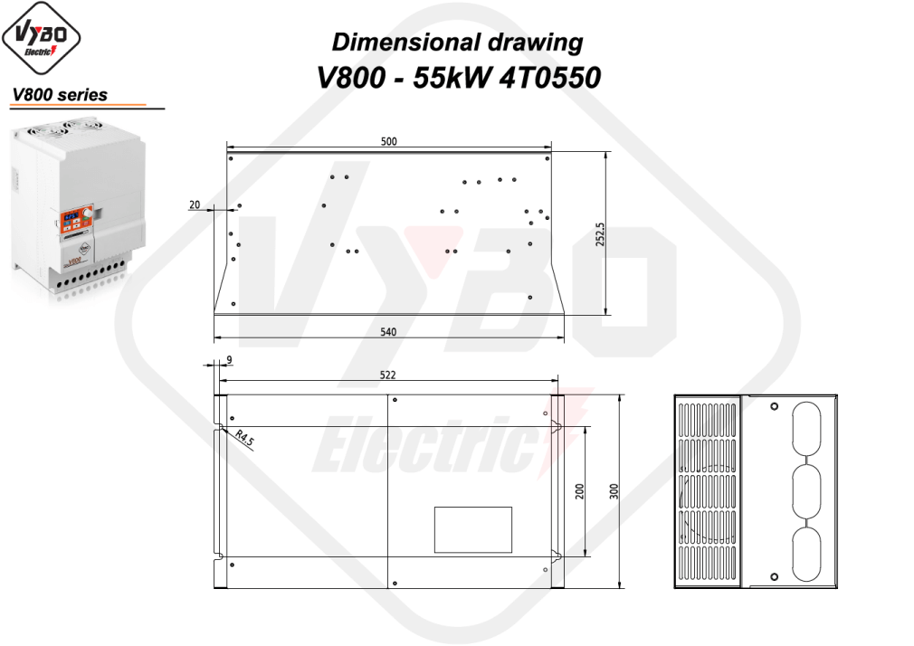 Disegni dimensionali V800 4T0550