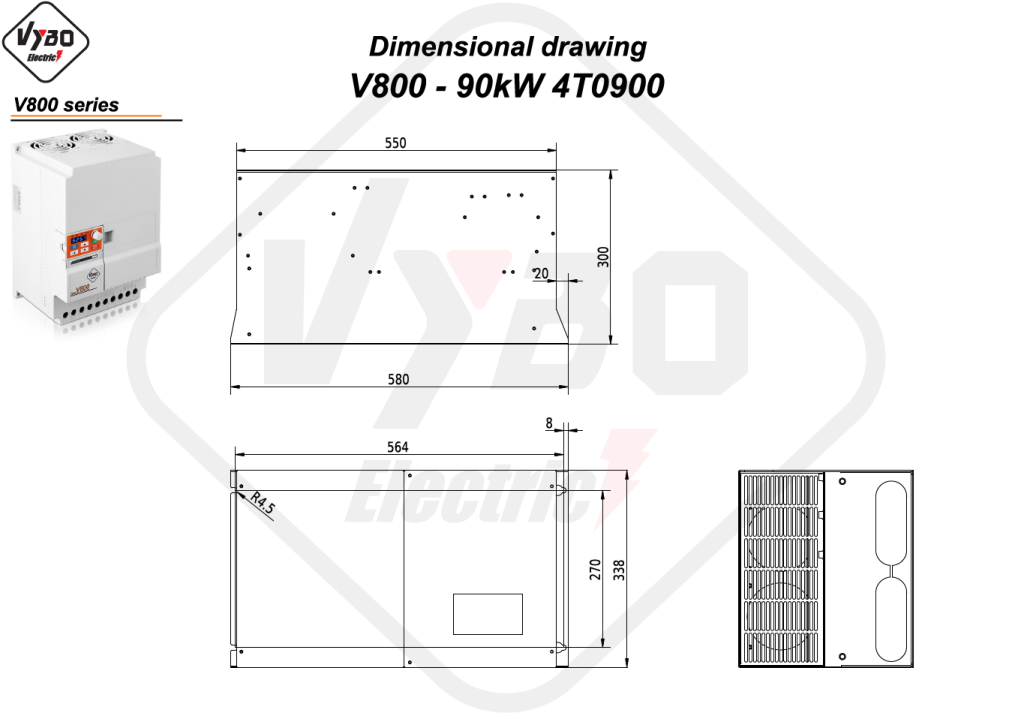 Disegni dimensionali V800 4T0900