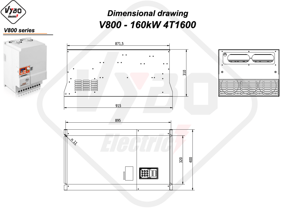 Disegni dimensionali V800 4T1600